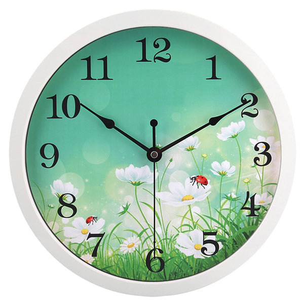 HITO 10" Modern Colorful Floral Silent Wall Clock
