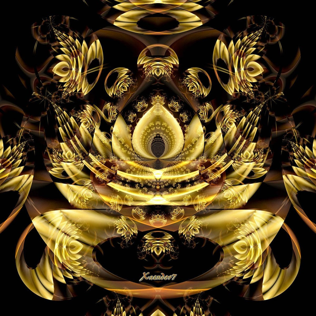 Xzendor7 "Golden Fractal Fantasy" Wall Decal