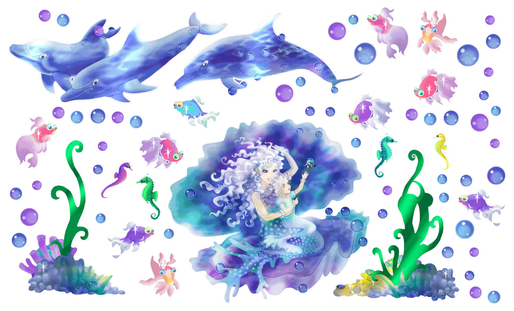 Murals2Go Mermaid Dolphins Mutli-Pak Wall Decals