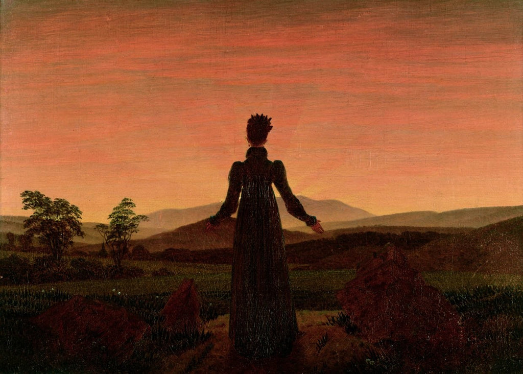 Friedrich "Woman at Dawn" (19th) Glossy Poster