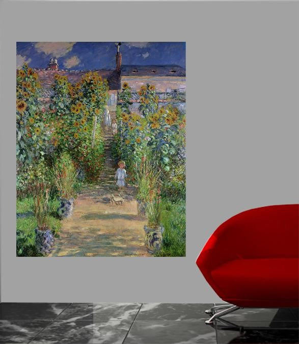 Monet "The Artist's Garden at Vetheuil" (1880) Glossy Poster
