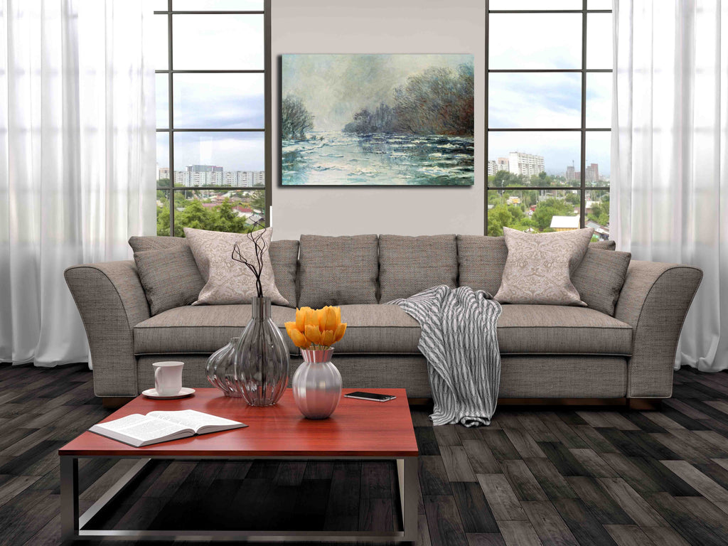 Monet "The Break Up at Vetheuil" (1883) Canvas Installed