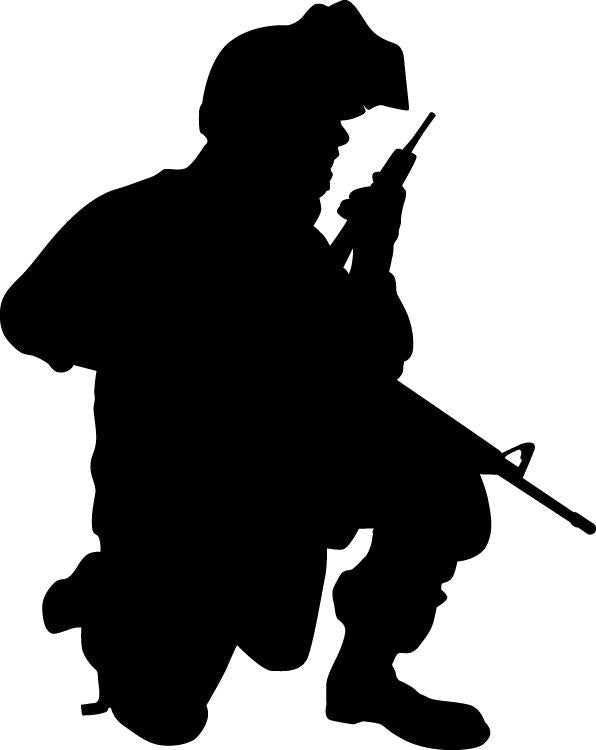 Haynes Military Soldier II Silhouette Wall Decal Cutout