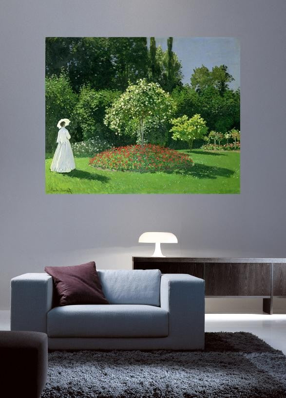 Monet "Jeanne Marie Lecadre in the Garden" (1866) Glossy Poster