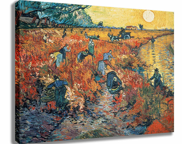 van Gogh "Red Vineyards at Arles" (1888) Canvas Printed