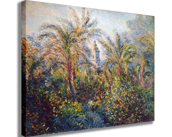 Monet "Garden in Bordighera, Impression of Morning" (1884) Canvas Printed