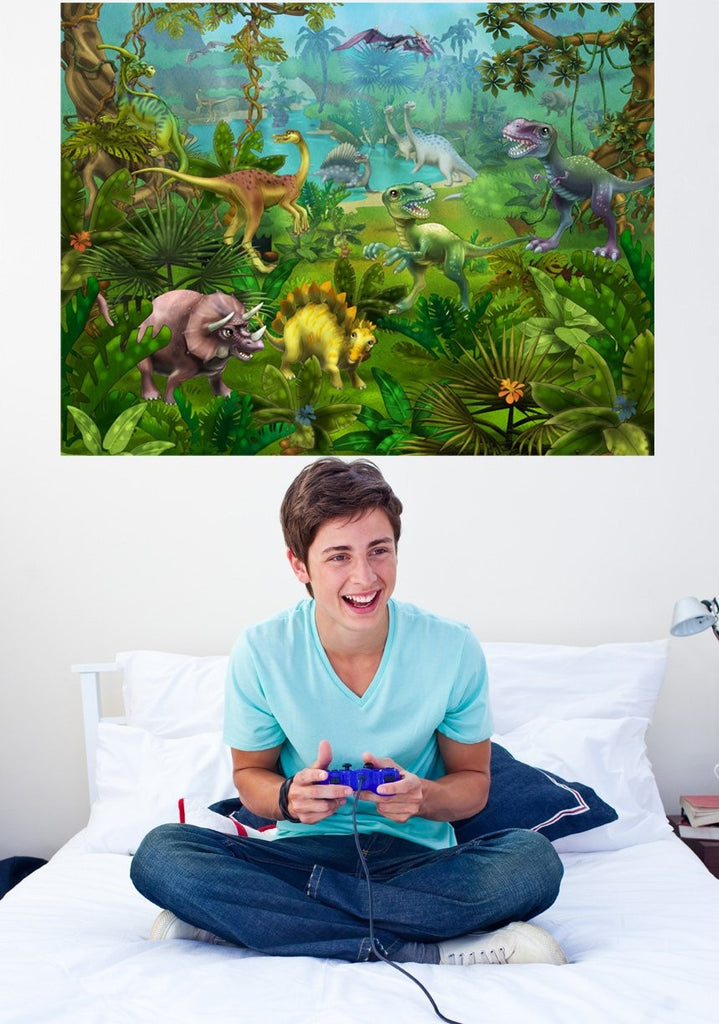 Murals2Go "Dinosaur Utopia" Glossy Poster