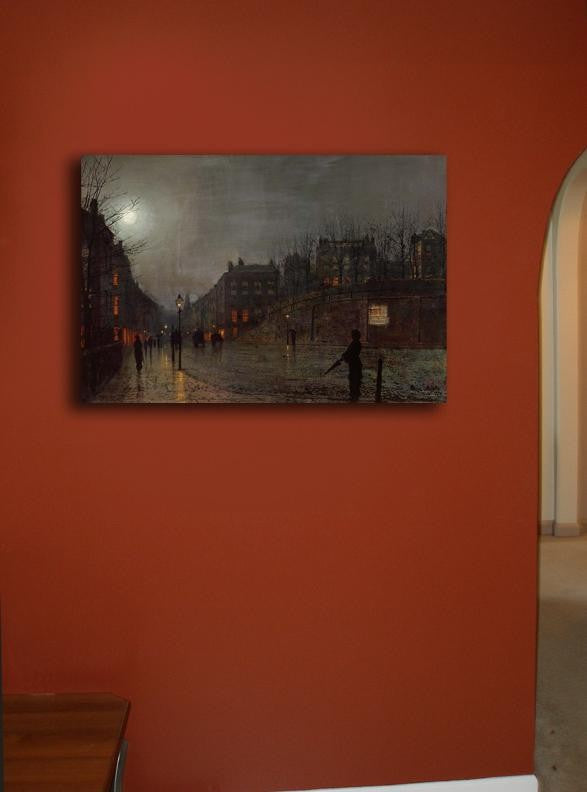 Grimshaw "Going Home at Dusk" (1882) Canvas Installed