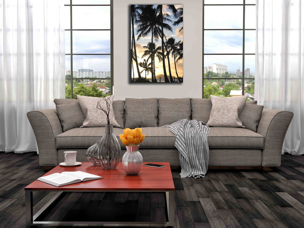 Howard Palm Sunset Canvas Installed