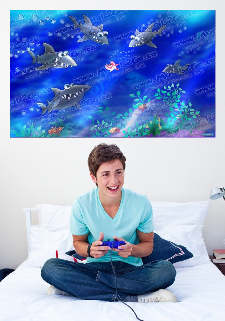 Murals2Go Sharks Glossy Poster