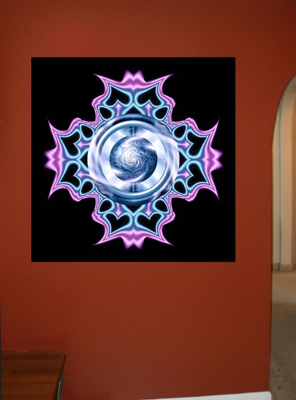 Xzendor7 "Warped Hearts Metallic Blue Pink" Wall Decal