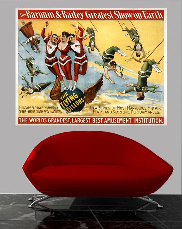 Buell "Barnum & Bailey" 1895 Flying Dillons Wall Decal