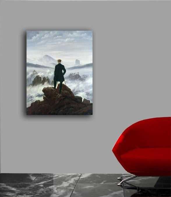Friedrich "The Wanderer Above the Sea of Fog" (1818) Canvas Installed