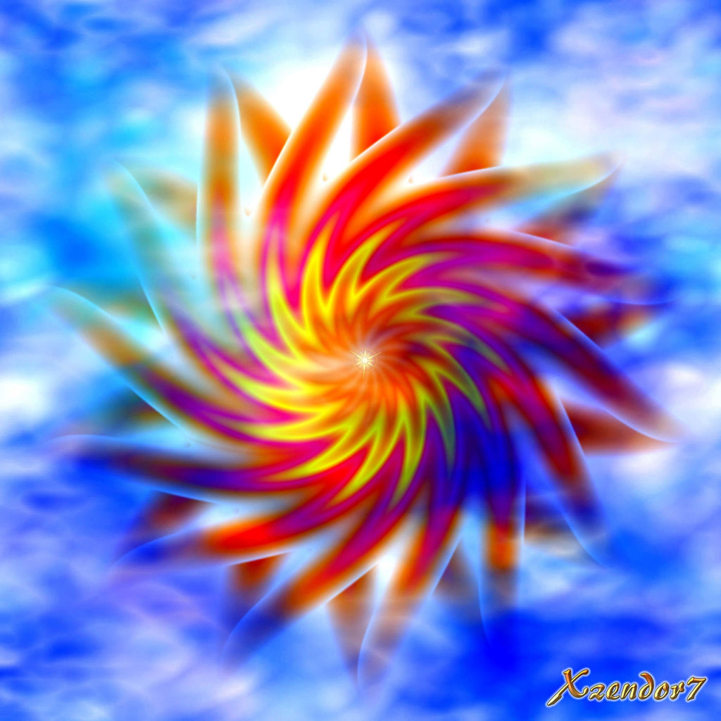 Xzendor7 "Double Sunstar Twirl" Wall Decal