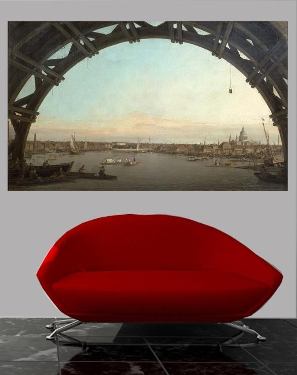 Canaletto "London seen through an arch of Westminster Bridge" (1747) Glossy Poster
