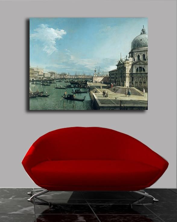 Canaletto "The Entrance to the Grand Canal and the Church of Santa Maria della Salute" (18th) Canvas Installed