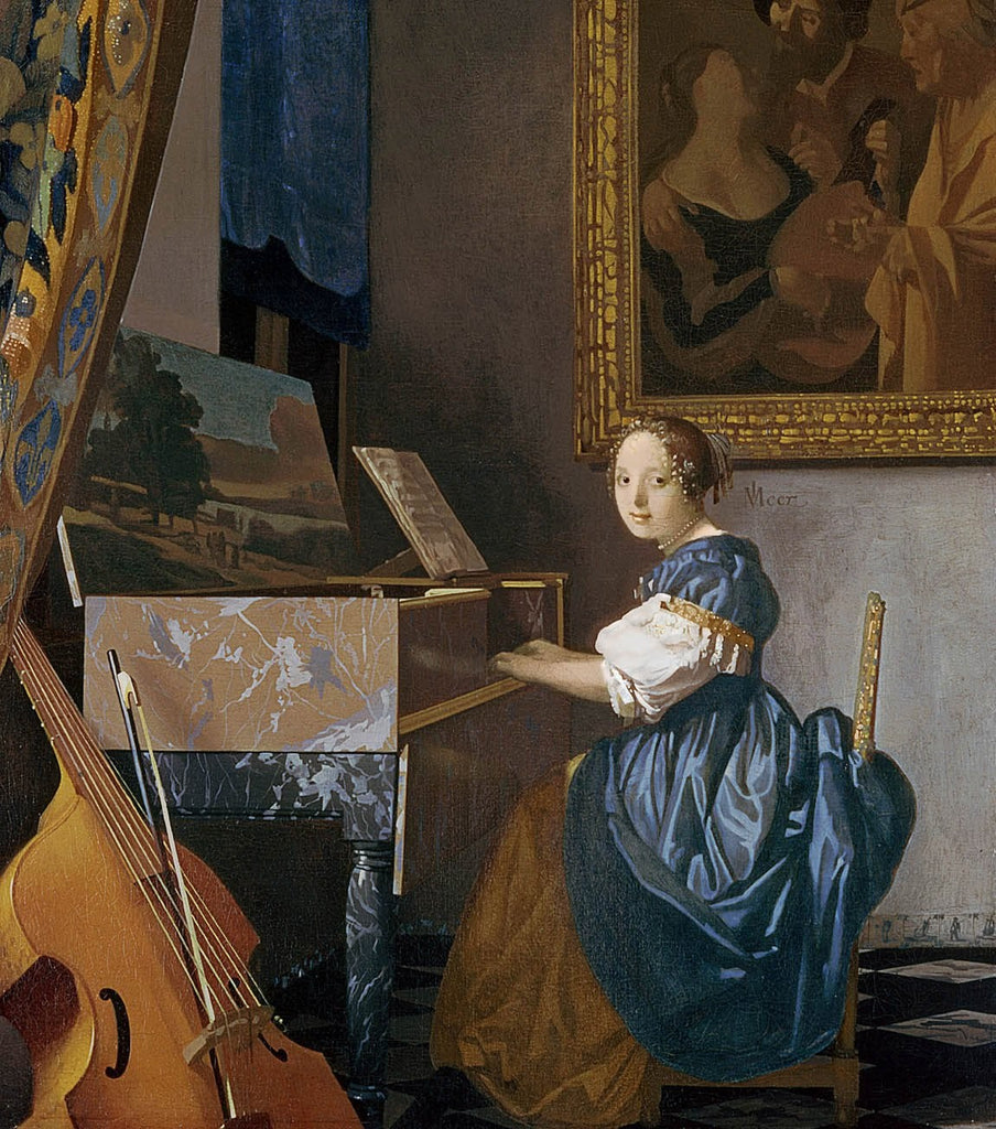 Vermeer "A Young Lady Seated at a Virginal" (1670) Wall Decal