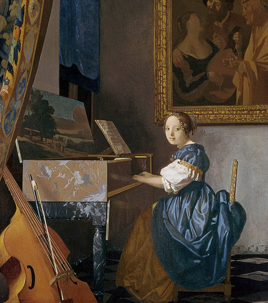 Vermeer "A Young Lady Seated at a Virginal" (1670) Wall Decal