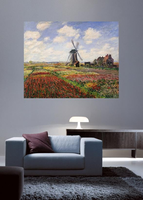 Monet "Tulip Fields with the Rijnsburg Windmill" (1886) Wall Decal