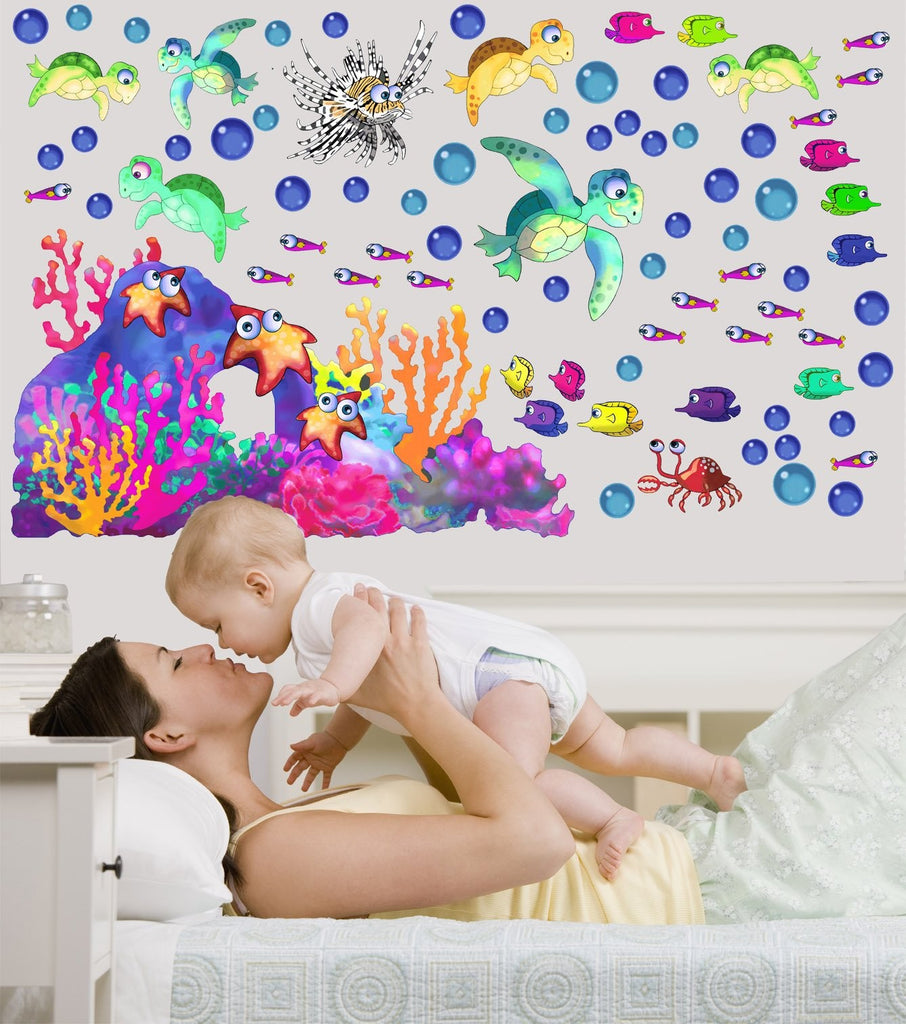 Murals2Go Turtles &amp; Lionfish Multi-Pak Wall Decals