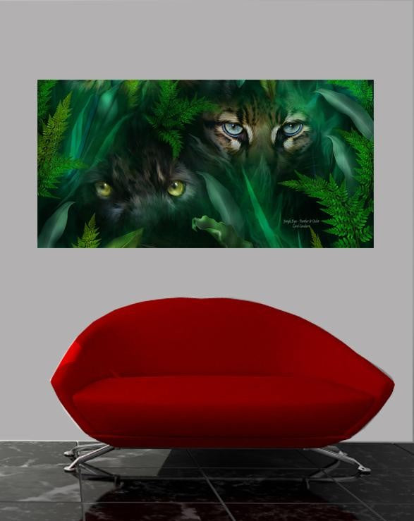 Cavalaris "Jungle Eyes Panther & Ocelot" Glossy Poster