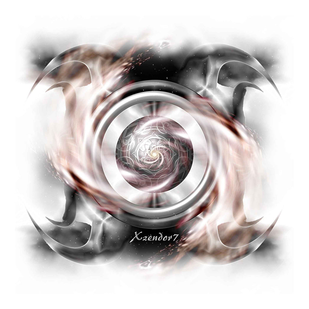 Xzendor7 "Whip Quad Silver Stellar Cloud Burst" Wall Decal