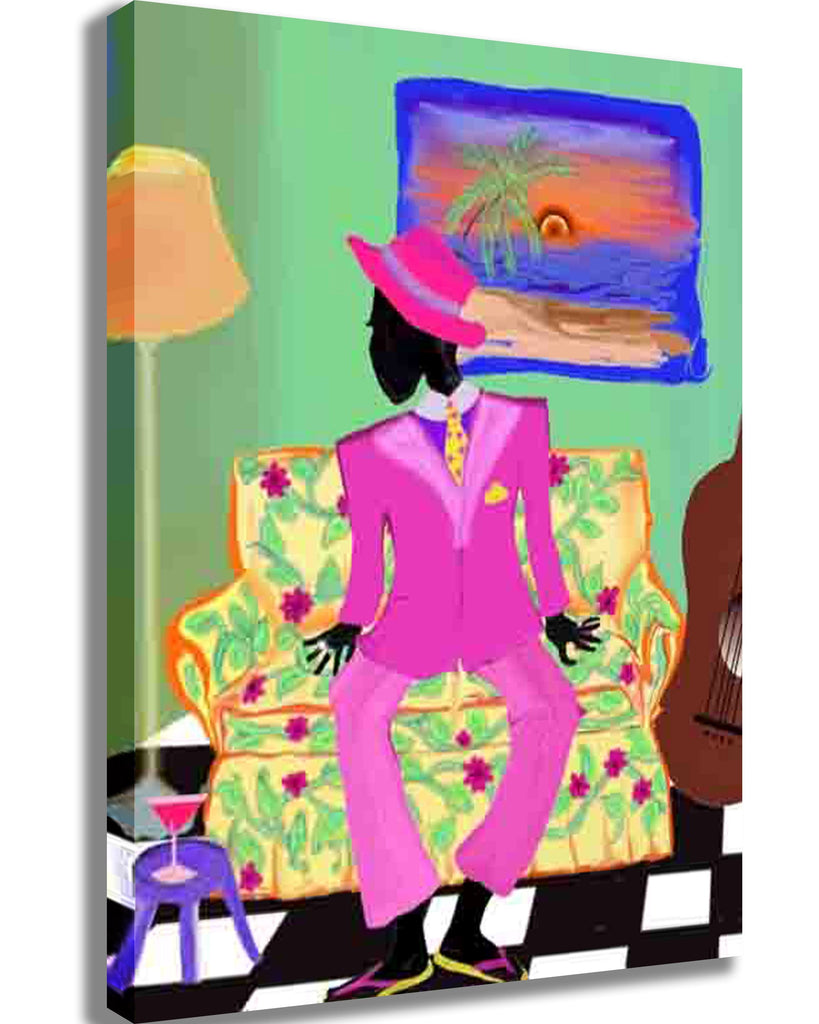 Pick "Bajan Jazzman" Canvas Printed