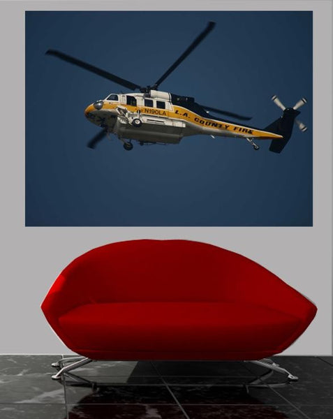 Chibi LACoFD Copter 19  II Wall Decal