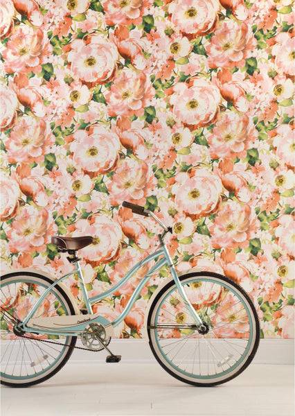 Carey Lind Designs "Watercolor Poppy" Wallpaper Installed