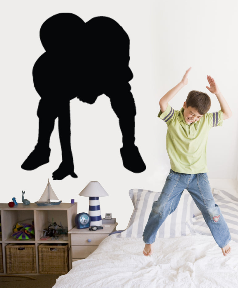 Football Player Stance Silhouette Wall Decal Cutout Installed