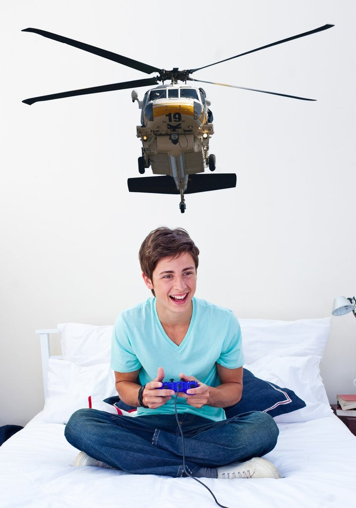 Chibi LACoFD Copter 19 Front View Wall Decal Cutout