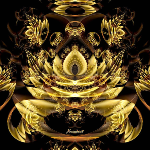 Xzendor7 "Golden Fractal Fantasy" Glossy Poster