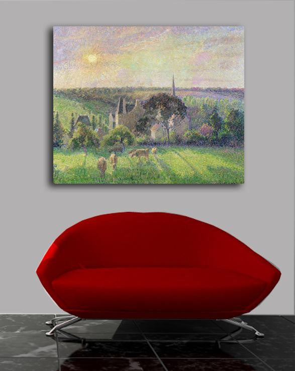 Pissarro "The Church and Farm of Eragny" (1895) Canvas Installed