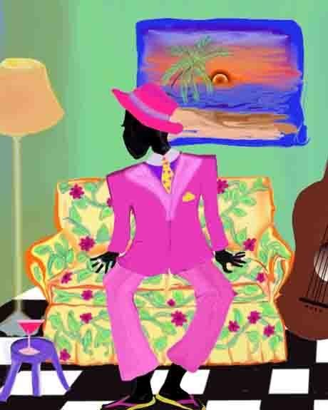 Pick "Bajan Jazzman" Wall Decal