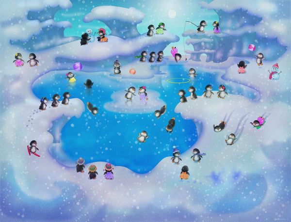 Murals2Go Penguins Glossy Poster