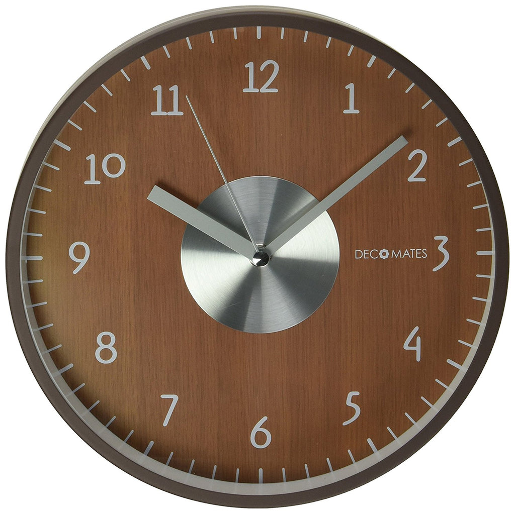 DecoMates 7" Silent Wall Clock Brown