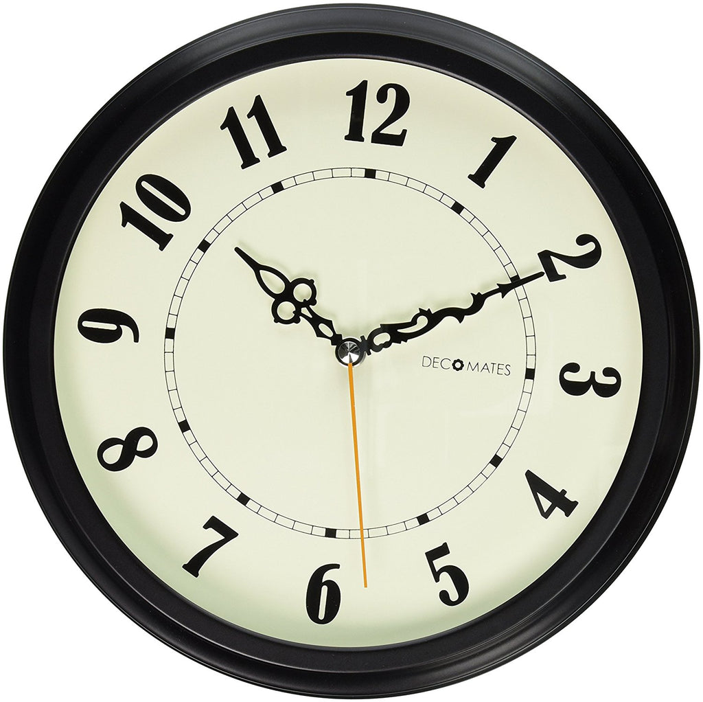 DecoMates 7" Silent Wall Clock Black & White
