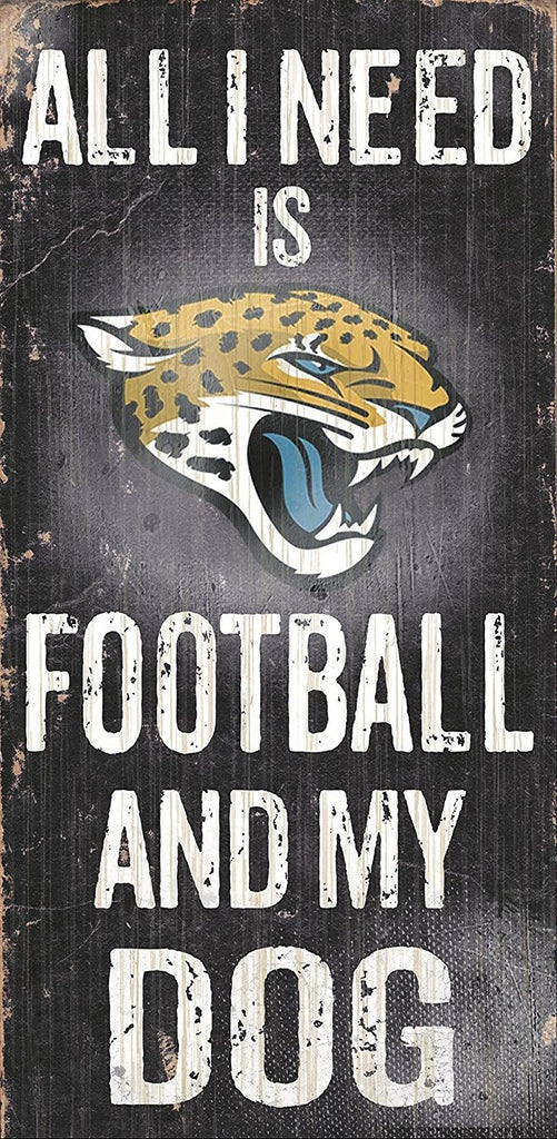 Fan Creations NFL Wood Sign - Football and Dog 6" x 12" Jaguars