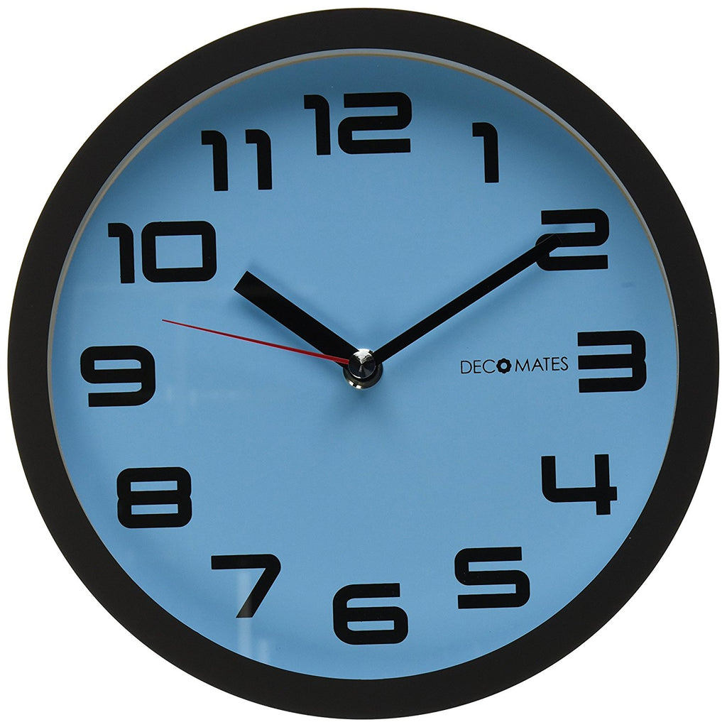 DecoMates 7" Silent Wall Clock Blue Frost