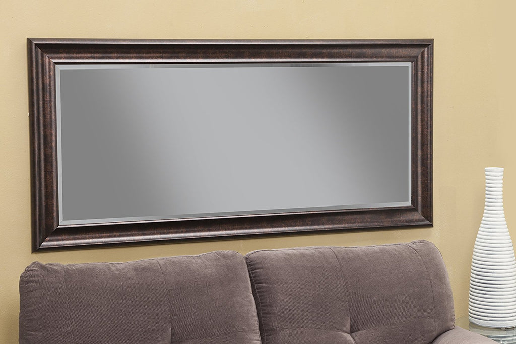 Sandberg Furniture Wall Mirror 30"x36" Espresso Installed