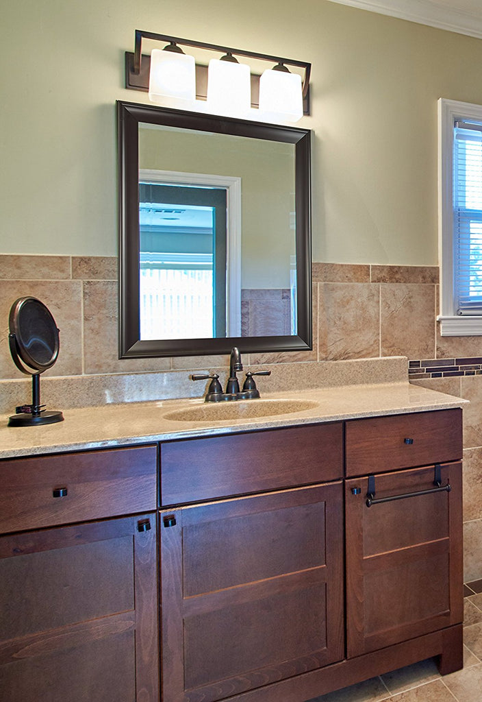 Alpine Crackled Mirror Black Installed