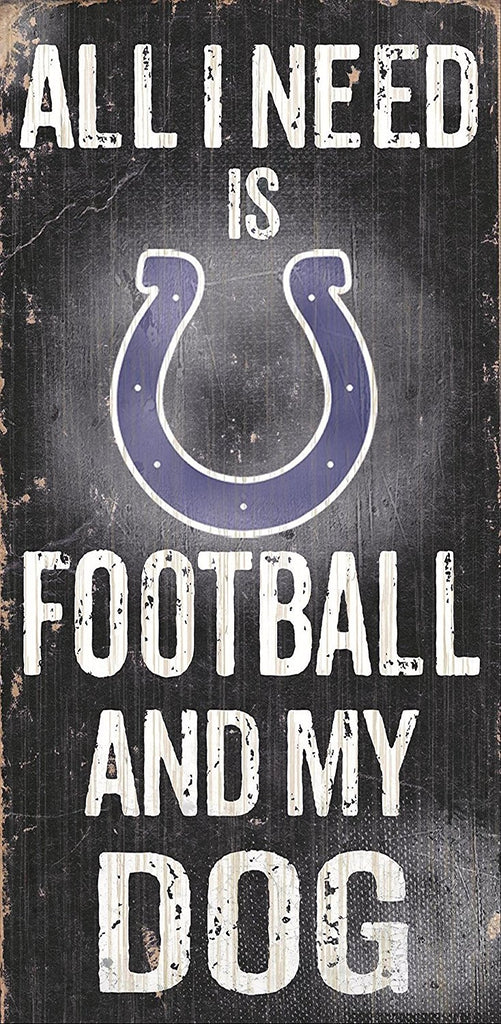 Fan Creations NFL Wood Sign - Football and Dog 6" x 12" Colts
