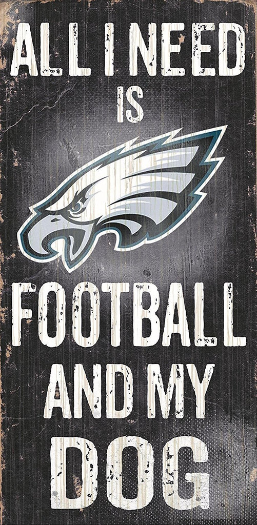 Fan Creations NFL Wood Sign - Football and Dog 6" x 12" Eagles