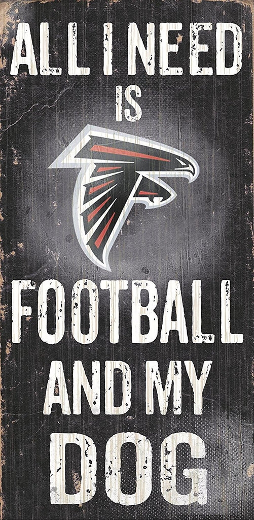 Fan Creations NFL Wood Sign - Football and Dog 6" x 12" Falcons
