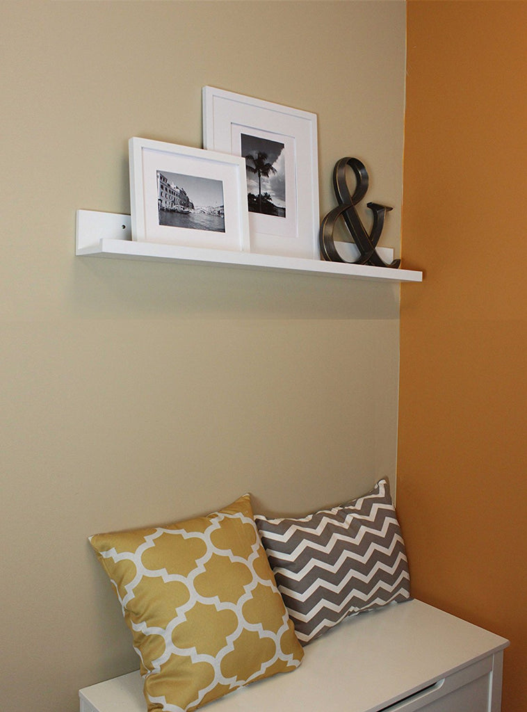 InPlace Picture Ledge Floating Shelf White Installed