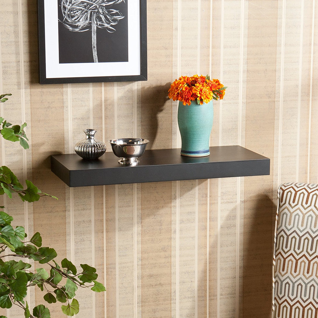 Southern Enterprises Chicago 24" Floating Wall Shelf (3 Color Variants) Installed