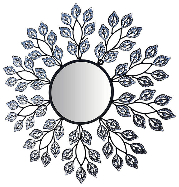 Lulu Decor 25" Decorative Leaf Metal Wall Mirror