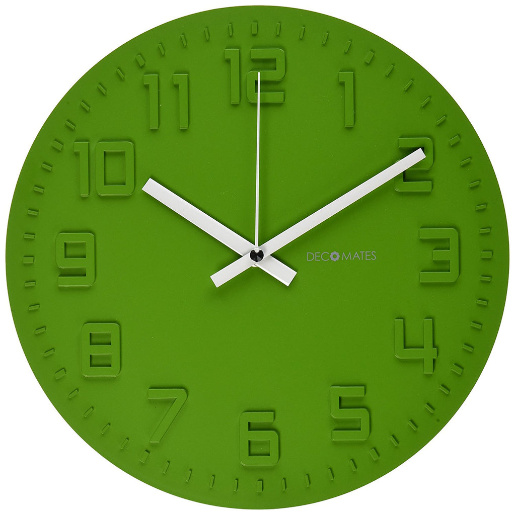 DecoMates 7" Silent Wall Clock Green Tea