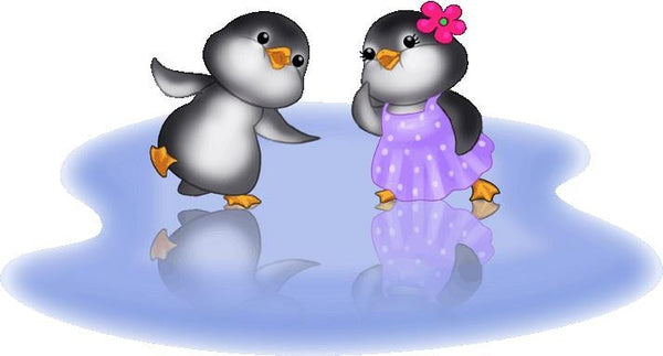 Murals2Go Penguins Flirting Wall Decal