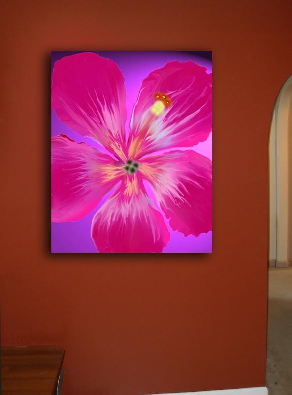 Pick "Small Tropical Pink" Canvas Installed
